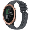 Correa de reloj de silicona con textura de rayas de 20 mm para Garmin Forerunner 645/645 Music (gris oscuro)