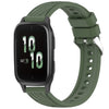 Correa de silicona con textura de rayas para reloj Garmin Forerunner Sq2/Sq2 Music de 20 mm (verde oscuro)