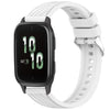 Correa de reloj de silicona con textura de rayas de 20 mm para Garmin Forerunner Sq2/Sq2 Music (blanca)