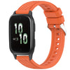 Correa de reloj de silicona con textura de rayas de 20 mm para Garmin Forerunner Sq2/Sq2 Music (naranja)