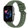 Correa de silicona con textura de 3 rayas para reloj Amazfit GTS de 20 mm (verde oscuro)