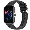Correa de silicona con textura de 3 rayas para reloj Amazfit GTS de 20 mm (negra)