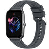 Correa de silicona con textura de 3 rayas para reloj Amazfit GTS de 20 mm (gris oscuro)