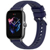 Correa de silicona con textura de 3 rayas para reloj Amazfit GTS de 20 mm (azul medianoche)
