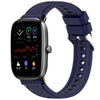 Correa de silicona con textura de rayas para reloj Amazfit GTS 2 Mini de 20 mm (azul medianoche)