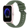 Correa de silicona con textura de rayas para reloj Amazfit Pop Pro de 20 mm (verde oscuro)