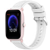 Correa de silicona con textura de rayas para reloj Amazfit Pop Pro de 20 mm (blanca)