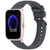 Correa de silicona con textura de rayas para reloj Amazfit Pop Pro de 20 mm (gris oscuro)