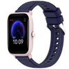 Correa de silicona con textura de rayas para reloj Amazfit Pop Pro de 20 mm (azul medianoche)