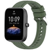 Correa de silicona con textura de rayas para reloj Amazfit Bip3 Pro de 20 mm (verde oscuro)