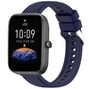 Correa de silicona con textura de rayas para reloj Amazfit Bip3 Pro de 20 mm (azul medianoche)