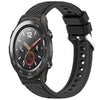 Correa de silicona con textura de rayas para Huawei Watch 2 de 20 mm (negra)