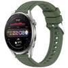 Correa de silicona con textura de rayas para Huawei Watch 3 Pro de 22 mm (verde oscuro)