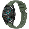 Correa de silicona con textura de rayas para reloj Huawei GT2 de 46 mm y 22 mm (verde oscuro)