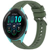 Correa de silicona con textura de rayas para reloj Garmin Forerunner 265 de 22 mm (verde oscuro)