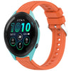 Correa de silicona con textura de rayas para reloj Garmin Forerunner 265 de 22 mm (naranja)