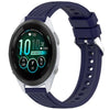 Correa de silicona con textura de rayas para reloj Garmin Forerunner 265S Music de 18 mm (azul medianoche)