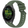 Correa de silicona con textura de rayas para reloj Garmin Forerunner 265S de 18 mm (verde oscuro)