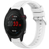 Correa de silicona con textura de rayas para reloj Garmin Forerunner 255S Music de 18 mm (blanca)