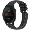 Correa de silicona con textura de rayas para reloj Garmin Forerunner 255S Music de 18 mm (negra)