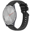 Correa de silicona con textura de rayas para reloj Garmin Vivomove 3S de 18 mm (negra)