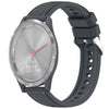 Correa de silicona con textura de rayas para reloj Garmin Vivomove 3S de 18 mm (gris oscuro)