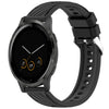 Correa de silicona con textura de rayas para reloj Garmin Vivoactive 4S de 18 mm (negra)