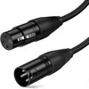 Cable de micrófono XLR, 4,95 pies, XLR macho a XLR hembra, balanceado, 3 pines, color negro