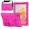 Funda antigolpes de espuma EVA con soporte tipo mariposa y correa de hombro para Xiaomi Redmi Pad 2 9.7 (2026) – Rojo rosa