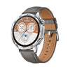 Correa de reloj de cuero genuino con hebilla plateada para Huawei Watch GT 5 de 46 mm (gris)