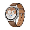 Correa de reloj de cuero genuino con hebilla plateada para Huawei Watch GT 5 de 46 mm (marrón)