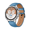 Correa de reloj de cuero genuino con hebilla negra para Huawei Watch GT 5 Pro de 46 mm (azul)