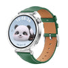 Correa de reloj de cuero genuino con hebilla plateada para Huawei Watch GT 5 de 41 mm para mujer (verde)