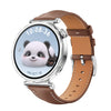Correa de reloj de cuero genuino con hebilla plateada para Huawei Watch GT 5 de 41 mm para mujer (marrón)