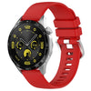 Correa de silicona con hebilla plateada brillante líquida para Huawei Watch GT 5 Pro de 46 mm (roja)