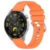 Correa de silicona con hebilla plateada brillante líquida para Huawei Watch GT 5 Pro de 42 mm (naranja)