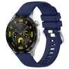 Correa de silicona con hebilla plateada brillante líquida para Huawei Watch GT 5 Pro de 42 mm (azul oscuro)