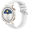 Correa de silicona de liberación rápida con textura de línea para Huawei Watch GT 5 Pro de 42 mm (blanca)
