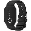Correa de reloj de silicona con hebilla plateada de color sólido de moda EmeTerm (negra)