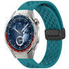 Correa de silicona con hebilla magnética plegable para Huawei Watch GT5 Pro de 46 mm (verde marino)