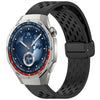Correa de silicona con hebilla magnética plegable para Huawei Watch GT5 Pro de 46 mm (negra)