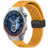 Correa de silicona con hebilla magnética plegable para Huawei Watch GT5 Pro de 46 mm (amarilla)