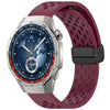 Correa de silicona con hebilla magnética plegable para Huawei Watch GT5 Pro de 46 mm (rojo vino)