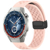 Correa de silicona con hebilla magnética plegable para Huawei Watch GT5 Pro de 46 mm (rosa claro)
