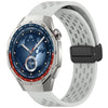 Correa de silicona con hebilla magnética plegable para Huawei Watch GT5 Pro de 46 mm (gris claro)