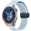 Correa de silicona con hebilla magnética plegable para Huawei Watch GT5 Pro de 46 mm (azul claro)