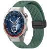 Correa de silicona con hebilla magnética plegable para Huawei Watch GT5 Pro de 46 mm (verde oscuro)