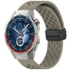 Correa de silicona con hebilla magnética plegable para Huawei Watch GT5 Pro de 46 mm (gris espacial)