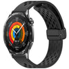 Correa de silicona con hebilla magnética plegable para Huawei Watch GT 5 de 46 mm (negra)