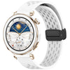 Correa de silicona con hebilla magnética plegable para Huawei Watch GT5 Pro de 42 mm (blanca)
